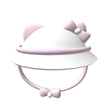 kitty bow bucket hat ( pink and white)