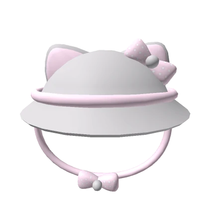 kitty bow bucket hat ( grey and pink ) 