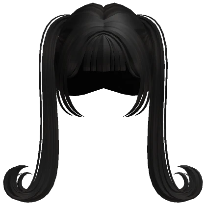 Long Swirly Pigtails Black