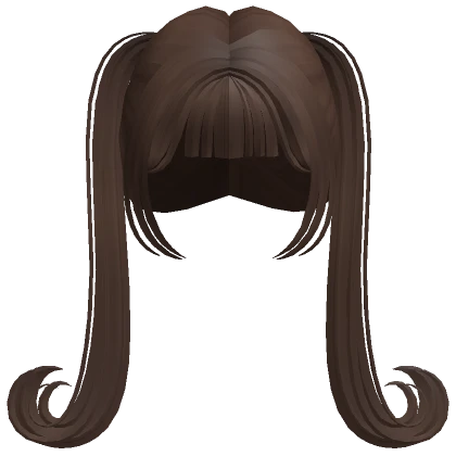 Long Swirly Pigtails Brown