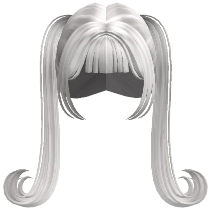 Long Swirly Pigtails White