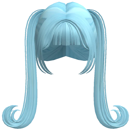 Long Swirly Pigtails Light Blue