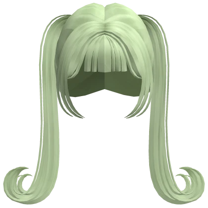 Long Swirly Pigtails Light Green