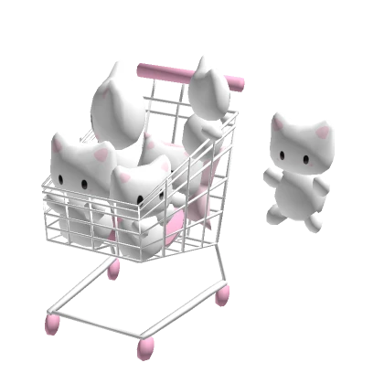 ♡ kawaii kitty plushie shopping cart (holdable)