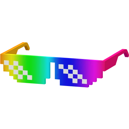 rainbow pixel meme sunglasses
