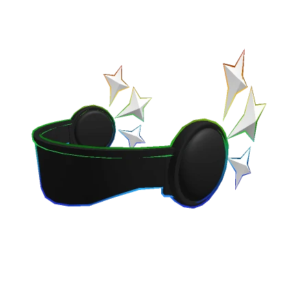 Black & Rainbow Cartoon 6 Stars Visor