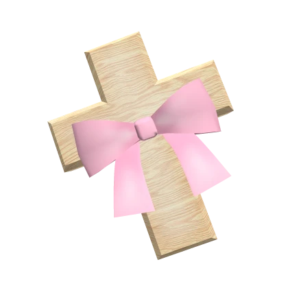 ♡ : cross with pink bow 