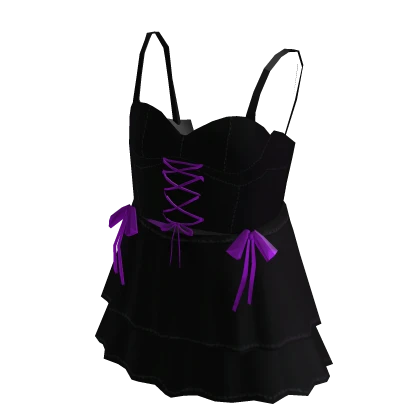 Ballerina corset dress with bows - Black & purple