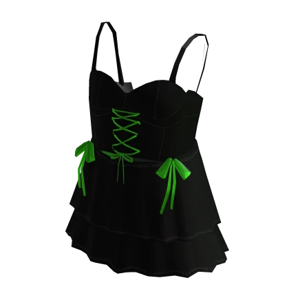 Ballerina corset dress with bows - Black & green