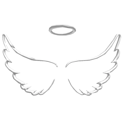 doodle white angel wings