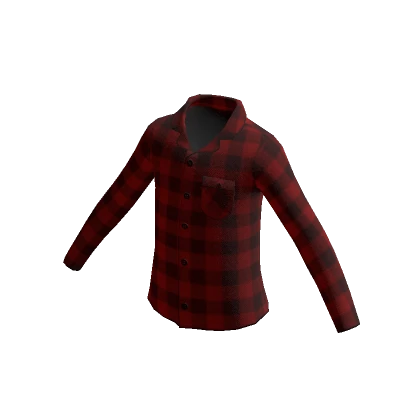 Red Flannel Plaid Pajama Shirt