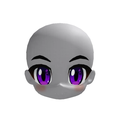 Chibi Head Neckless Purple Eyes