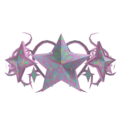 Pink Flower Star Cyber Sigil Crown