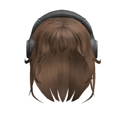 Short Brown Grunge Hair w/ Headphones