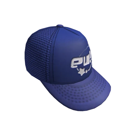 BACKWARDS EV!L TRUCKER CAP -- BLUE
