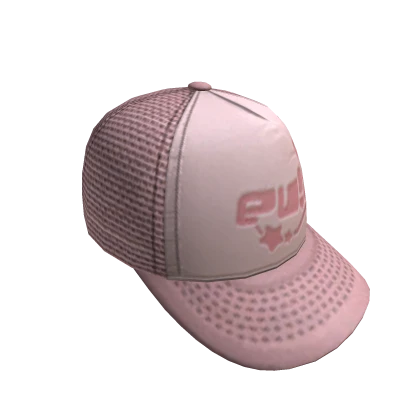 BACKWARDS EV!L TRUCKER CAP -- PINK