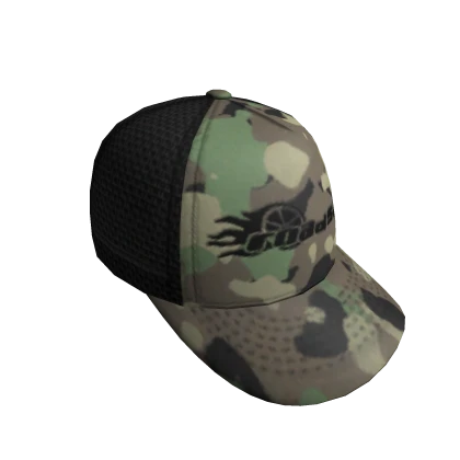 BACKWARDS ROADSTER TRUCKER CAP -- CAMO