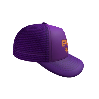SIDEWAYS EV!L TRUCKER CAP -- PURPLE / ORANGE