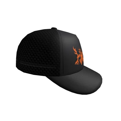 SIDEWAYS HAUNT TRUCKER CAP -- BLACK / ORANGE