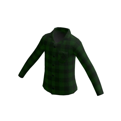 Green Plaid Flannel Pajama Shirt