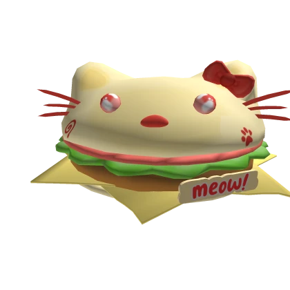 kawaii fast food kitty burger hat 