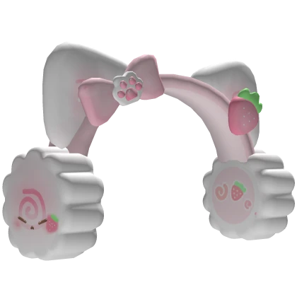  ♡ kawaii kitty strawberry earmuffs 