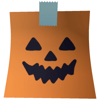 Orange Pumpkin Sticky Note Mask