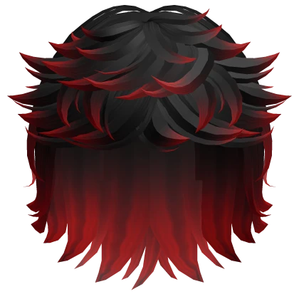 Fluffy Layered Messy Cool Boy Hair (Black Red) 