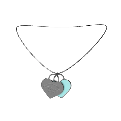 Preppy Heart Tags Necklace Blue 3.0