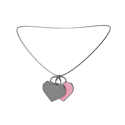 Preppy Heart Necklace Pink 3.0