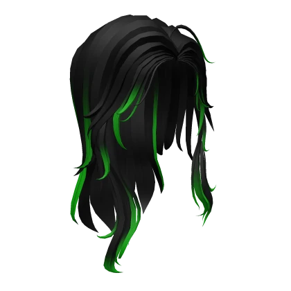 Long Soft Wavy Layered Hair (Black & Green)