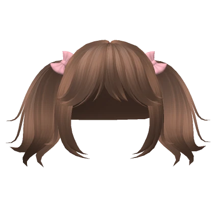 Brown Hair with Pink bow