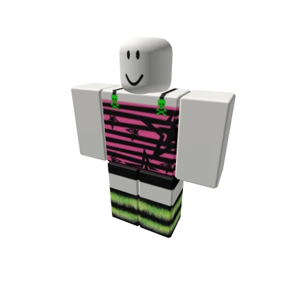 GREEN AND PINK SCENE RAVE OUTFIT