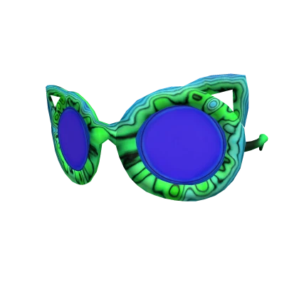 Green Hypnotic Cat Glasses