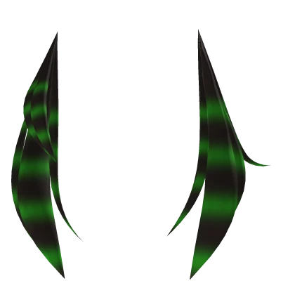 Asymmetrical green & brown raccoon tails