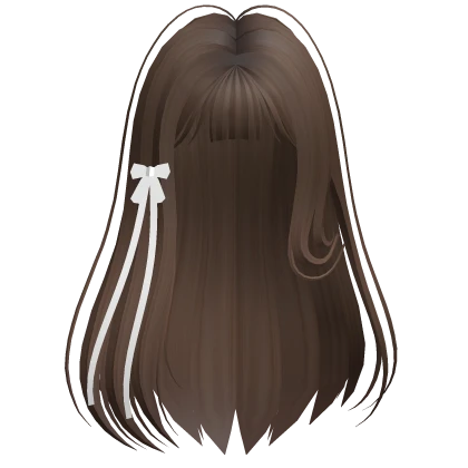 Straight Hair with Ribbon Brown