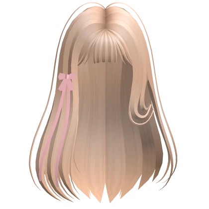 Straight Hair with Ribbon Blonde