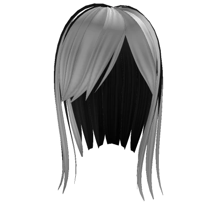 Gothic Hair with side bangs (Black on White)