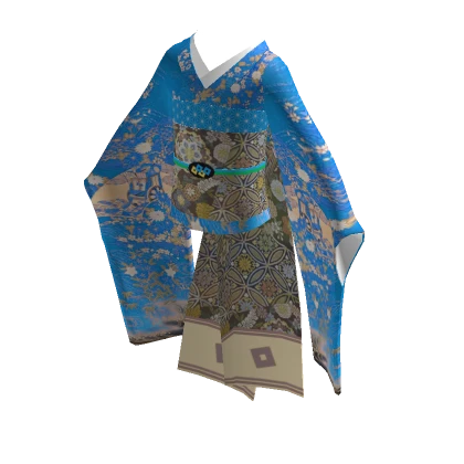 Maiko's kimono -Susohiki Blue- No.1