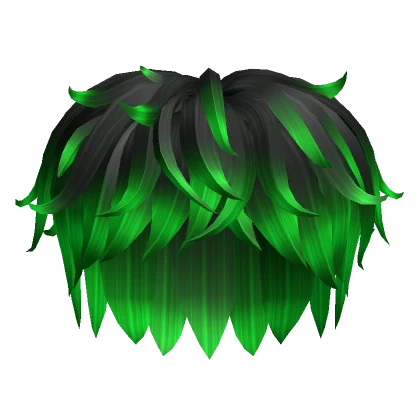 Black Green Messy Boy Hair