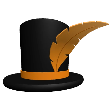 Orange Feathered Top Hat