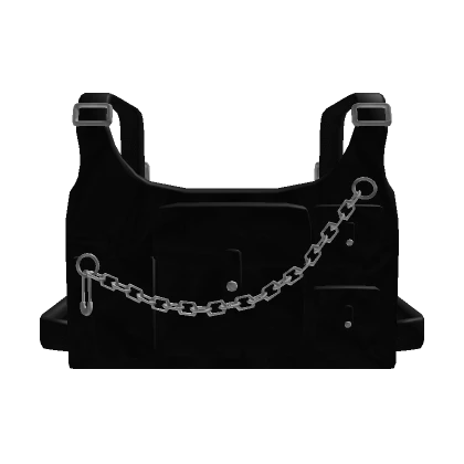 Black Techwear Strap Vest with Chain (1.0)