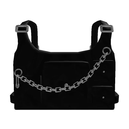 Black Techwear Strap Vest with Chain (3.0)