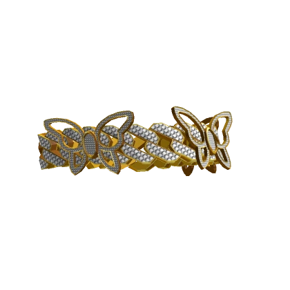 SG| Sadity Gold Butterfly Cuban Bracelet (L)