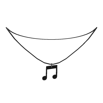 ♡ (1.0) black music note necklace