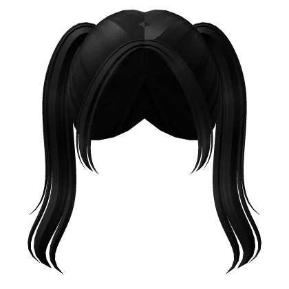 Black Long Straight Pigtails