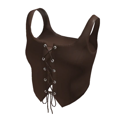 Steampunk peasant brown leather corset top