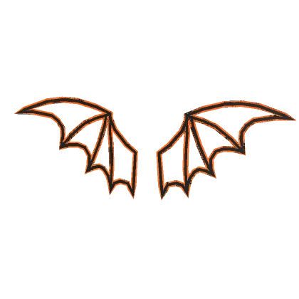 Orange Glitch Bat Wings