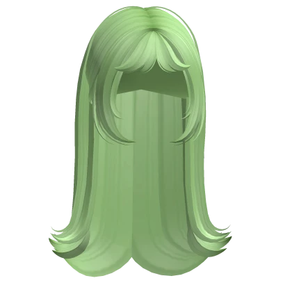 Long Sleek Vamp Hair w/ Bangs (Light Green)