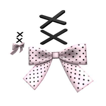 double pink polkadot ribbon bow hairclips